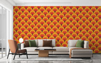 Vibrant orange arches wallpaper for walls
