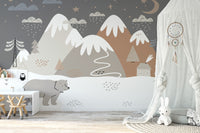 Kids' snowy bear wallpaper adventure starts
