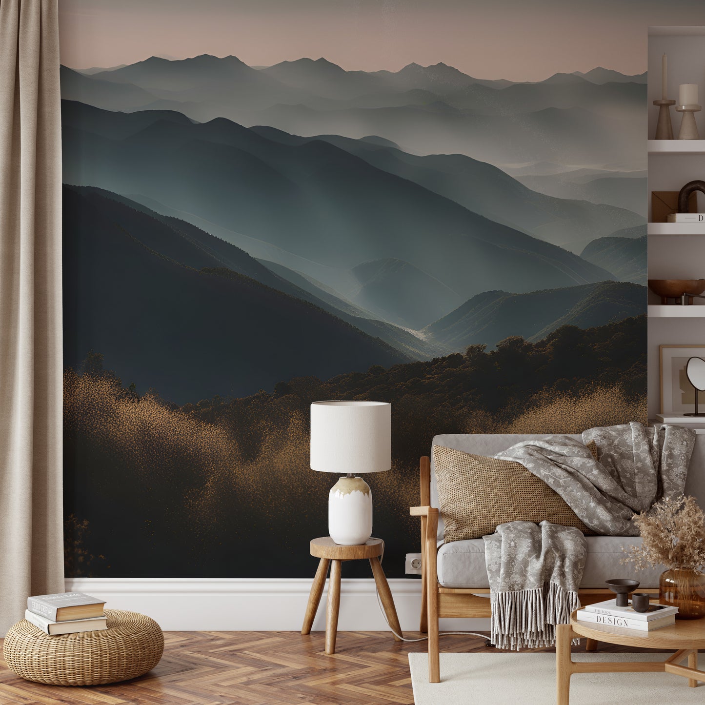 Tranquil mountain sunrise wall decor
