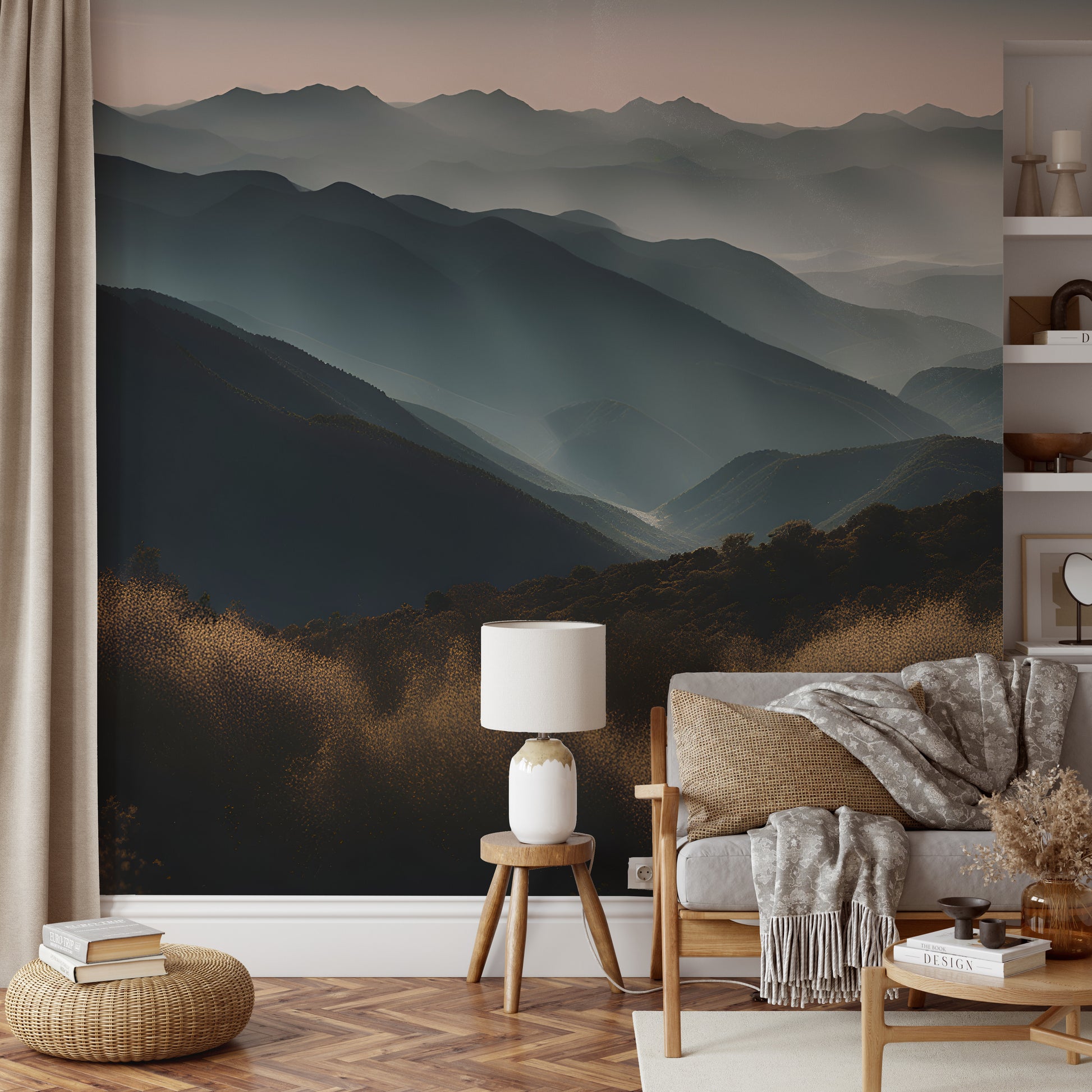 Tranquil mountain sunrise wall decor
