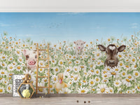 Farm Animals wallpaper adds rustic charm to any room.
