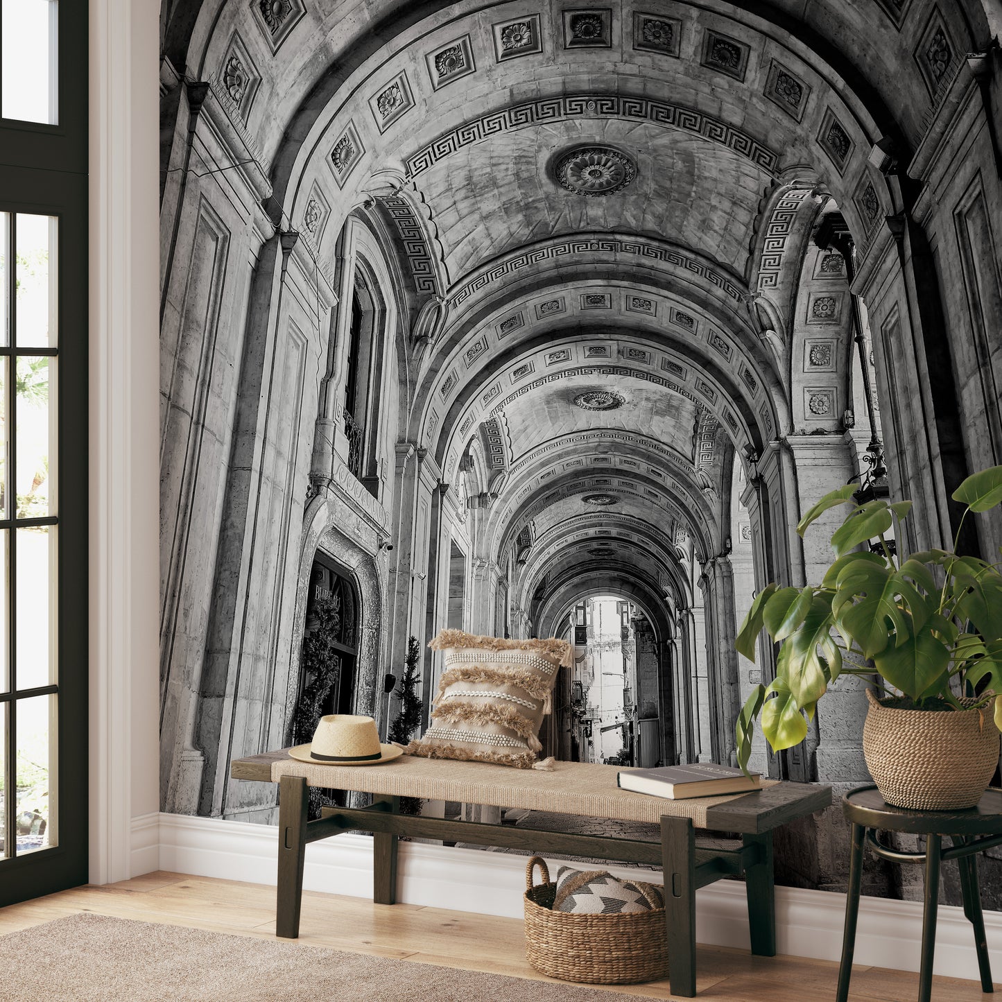 Ornate arch structure wall covering
