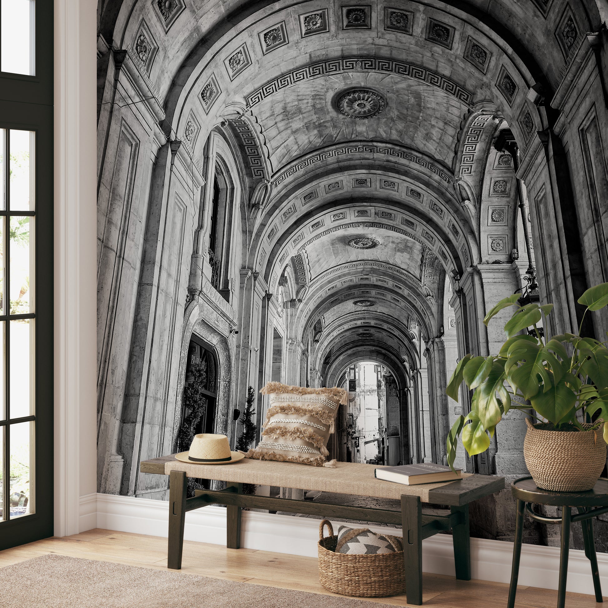 Ornate arch structure wall covering
