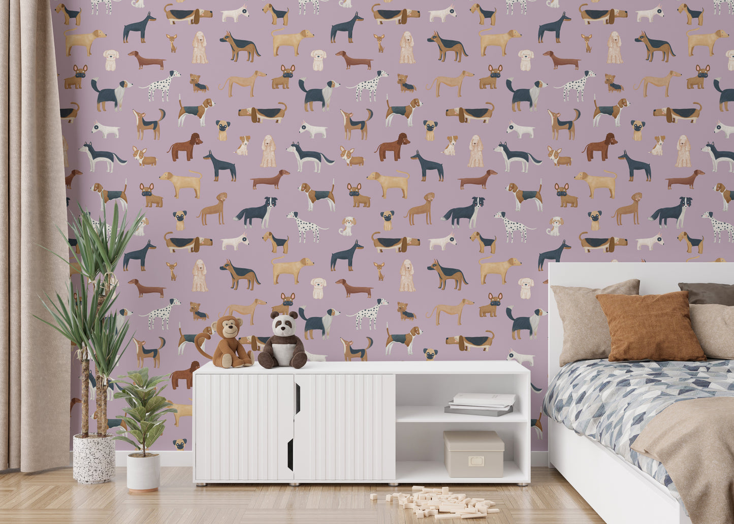 Lilac Dogs Breed Pattern Wallpaper