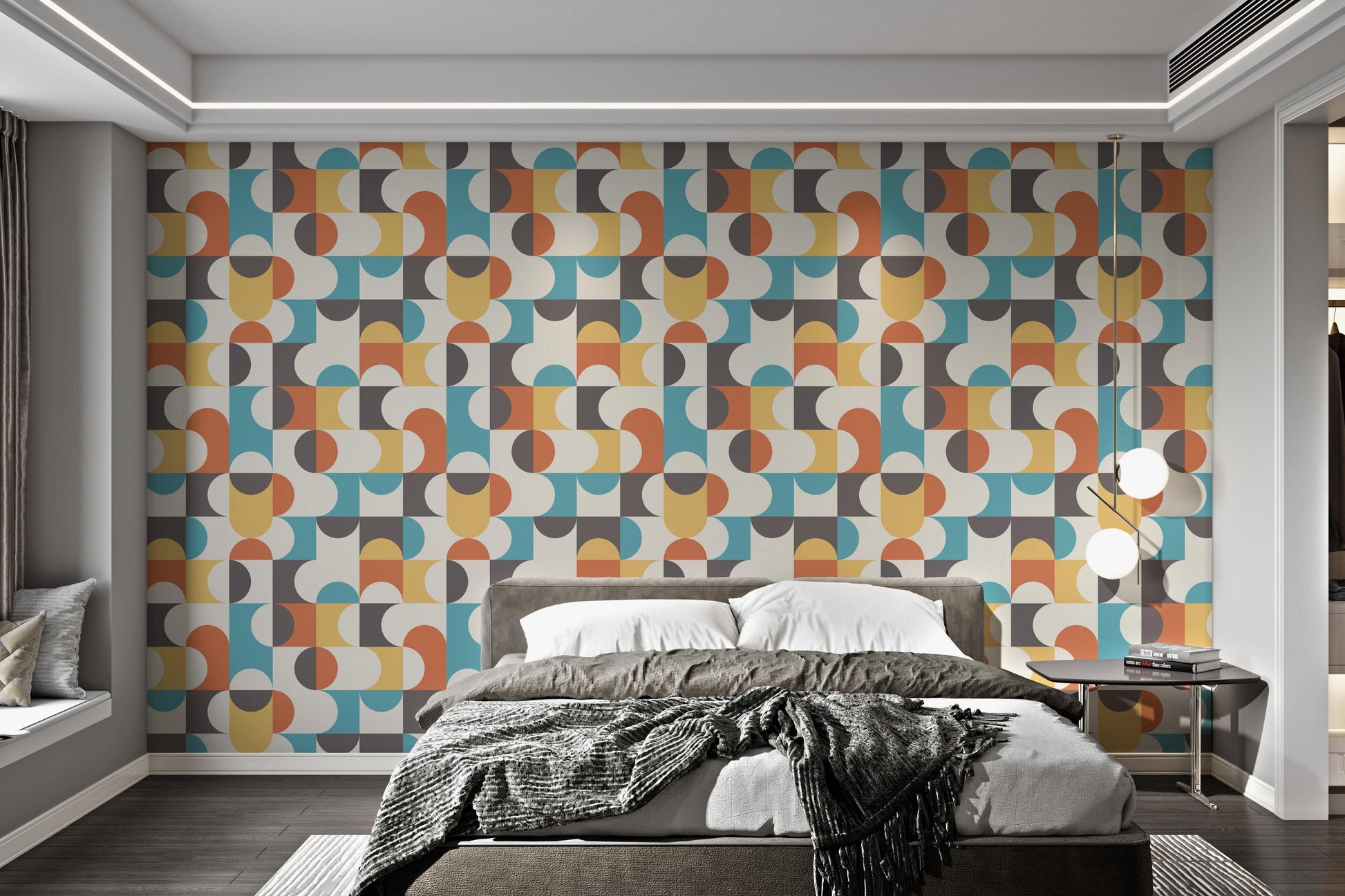 Mid-century modern abstract wallpaper
