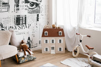 Creative newsprint mural for home decor
