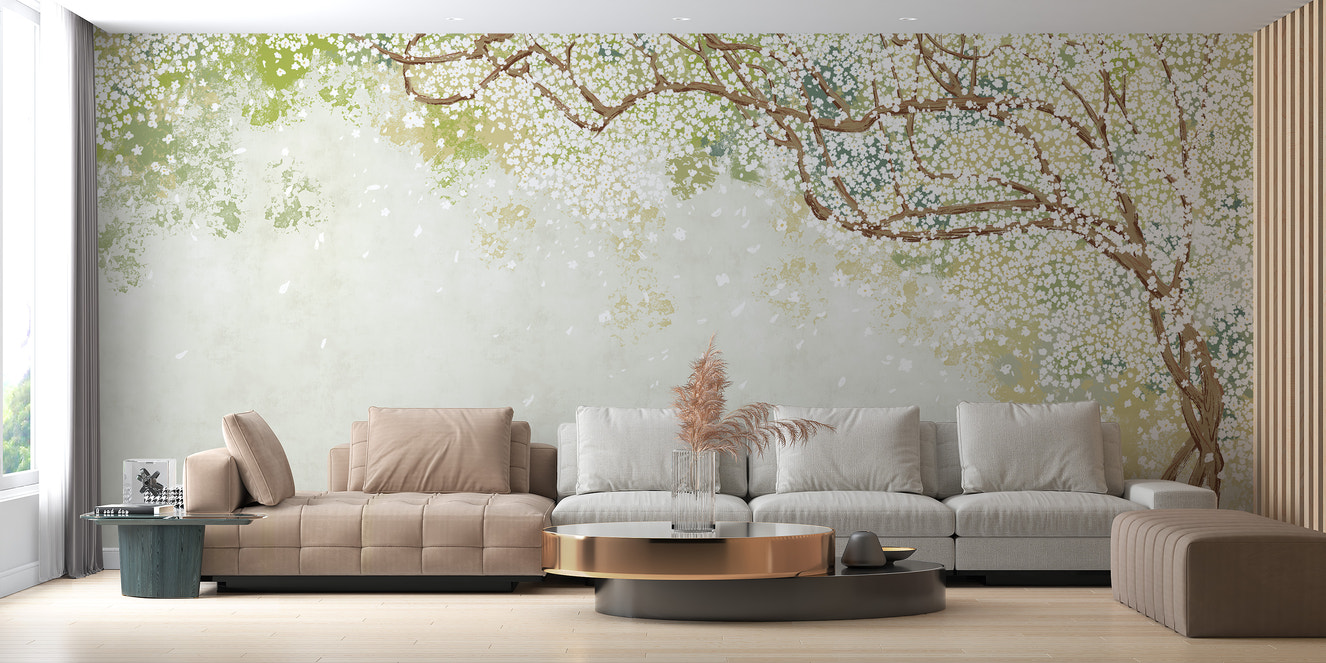 Spring blossom mural adds floral elegance