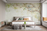 Blossoming flowers mural creates serenity
