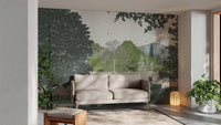 Green jungle wallpaper for a nature-inspired kids' space
