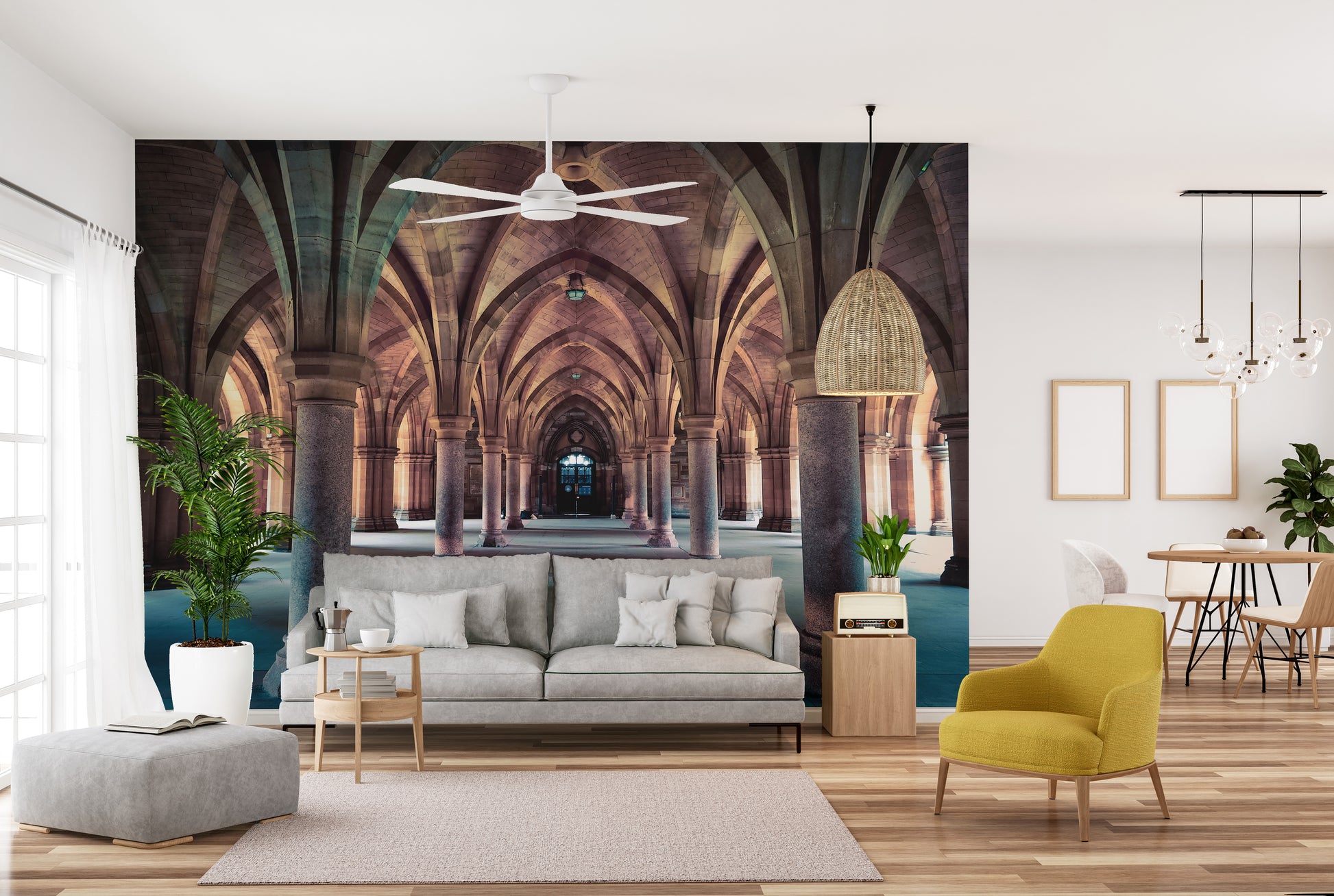 Majestic vaulted ceiling wall mural
