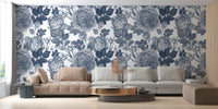 Elegant floral tinted wallpaper mural decor
