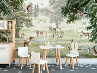 Forest-themed mural adding joy to children's spaces.
