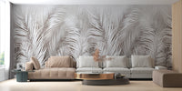Stylish botanical palm mural for natural decor.
