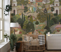 Nature-inspired Jaipur garden wallpaper mural
