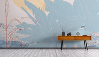 Bold tropical wall mural featuring a Miami moon scene
