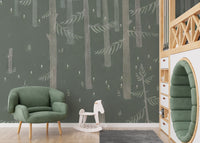 Removable forest lights wallpaper for nature-inspired spaces