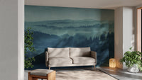 Decorative blue twilight mural for a soothing ambiance


