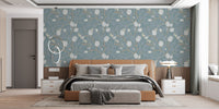 Misty elegance in turquoise wall mural
