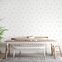 Delicate beige gold hearts wallpaper mural



