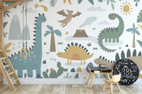 Dinosaur wall mural for kids' imaginations

