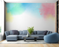 Subtle rainbow color mural for decor
