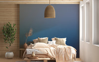 Soft ombre wall mural with blue green shades
