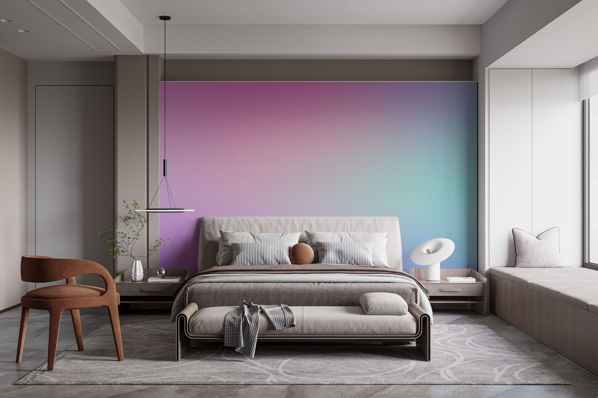 Twilight ombre mural for sophisticated decor
