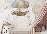 Fun Floating Animals Wallpaper Mural