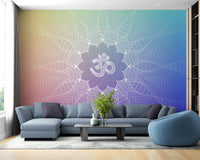 Calming Om lotus energy wallpaper design
