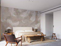 Elegant feather drift wall mural for interiors
