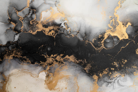 Golden Marble Ink Wall Mural