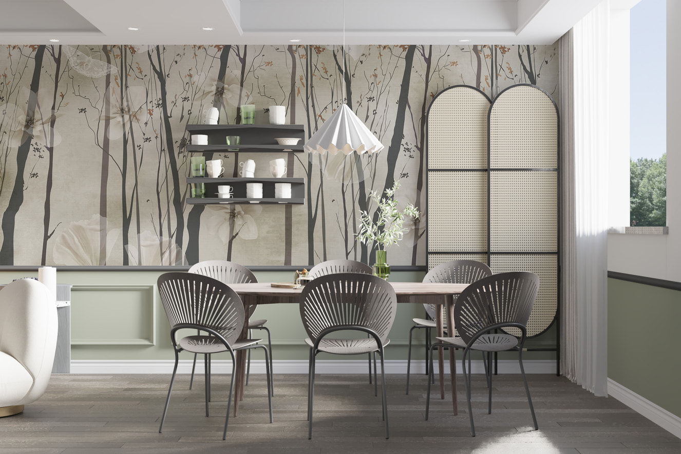 String of Lights Wood Wall Mural