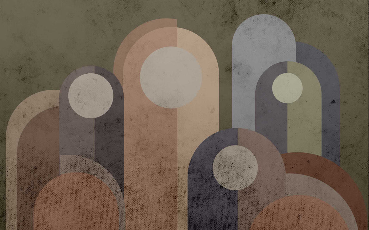 Modernist Abstract Mural Wallpaper in your room — zoomed