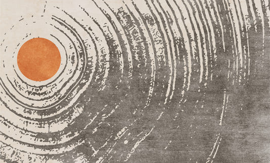 Sun Centered Abstract Circular Mural