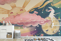 Soft pastel sun mural
