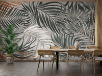 Tropical foliage wall design
