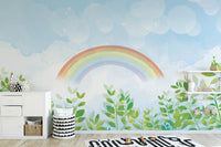 Blue & Green rainbow mural for walls
