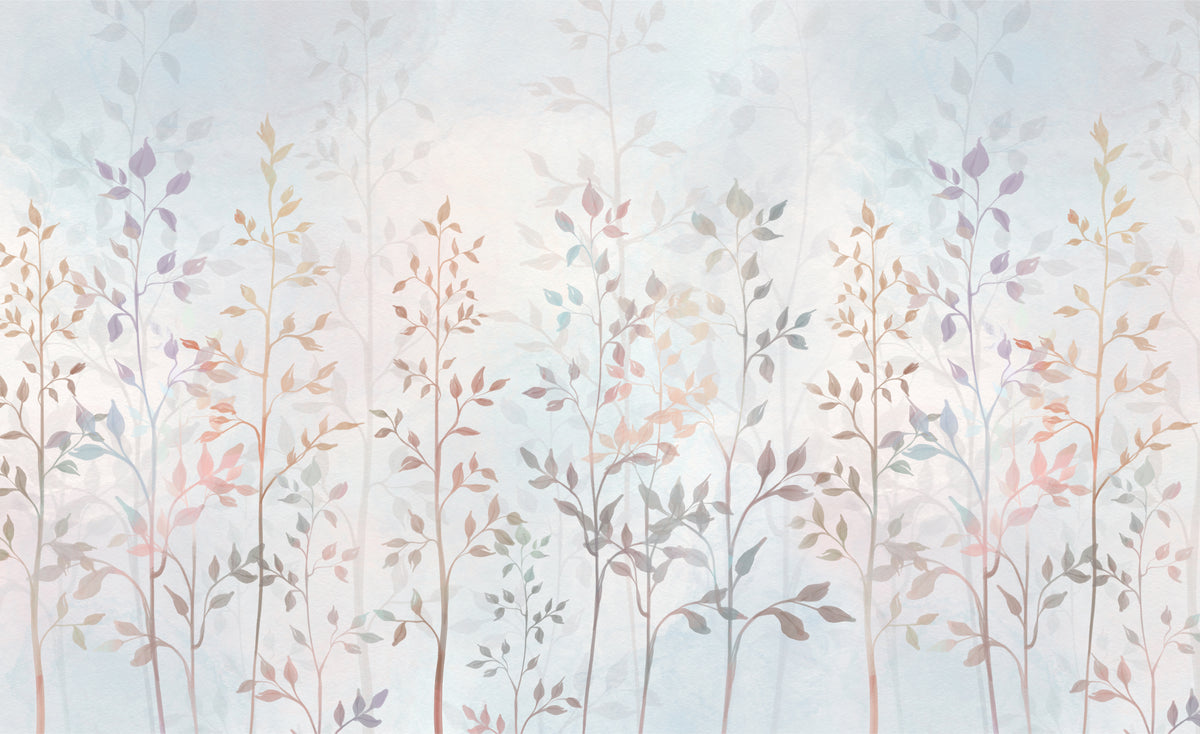 Colorful Field Long Grass Wallpaper Mural in your room — zoomed
