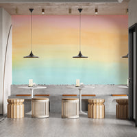 Stylish pink and blue ombre mural for living room decor