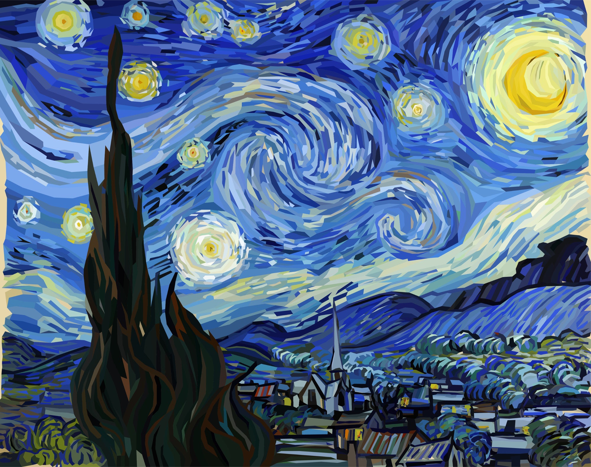 Starry Night Van Gogh Design Wallpaper Mural