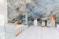 Elegant Blue Onyx Textured Marble Peel and Stick Wallpaper