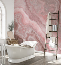 Soft pink onyx marble wall mural for contemporary spaces