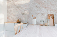 Elegant pink marble wallpaper with peel and stick design