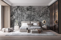 Calm and serene smokey grey forest wallpaper for walls
