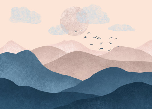 Pastel Mountain Shades Wall Murals