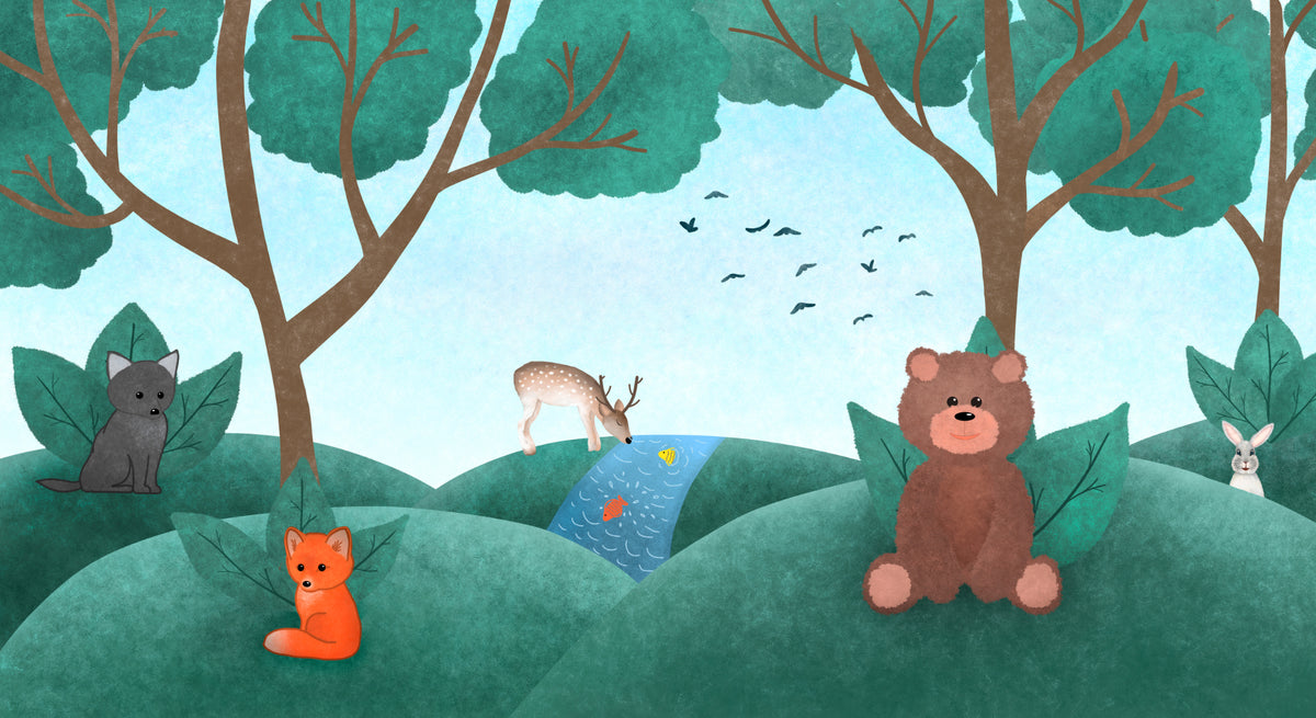 Fairyland Fauna Wallpaper for Kids in your room — zoomed