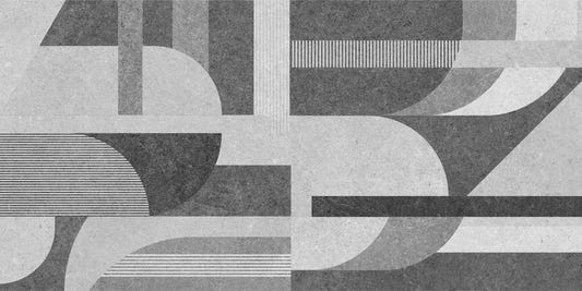 Geometric Gray Grunge Tile Design Wall Mural
