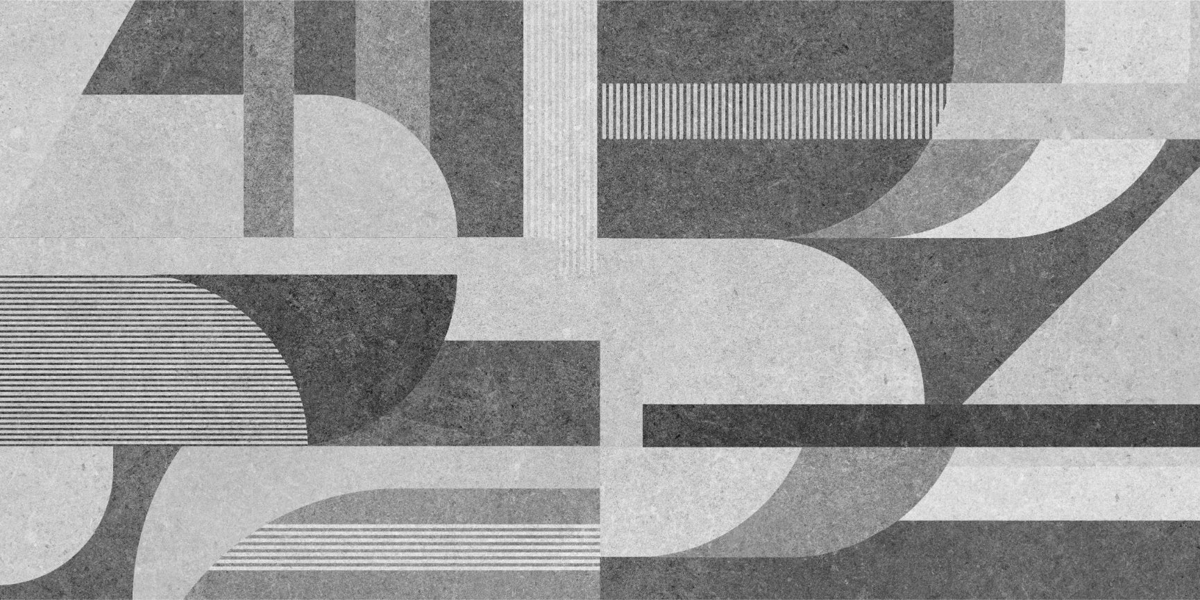 Geometric Gray Grunge Tile Design Wall Mural