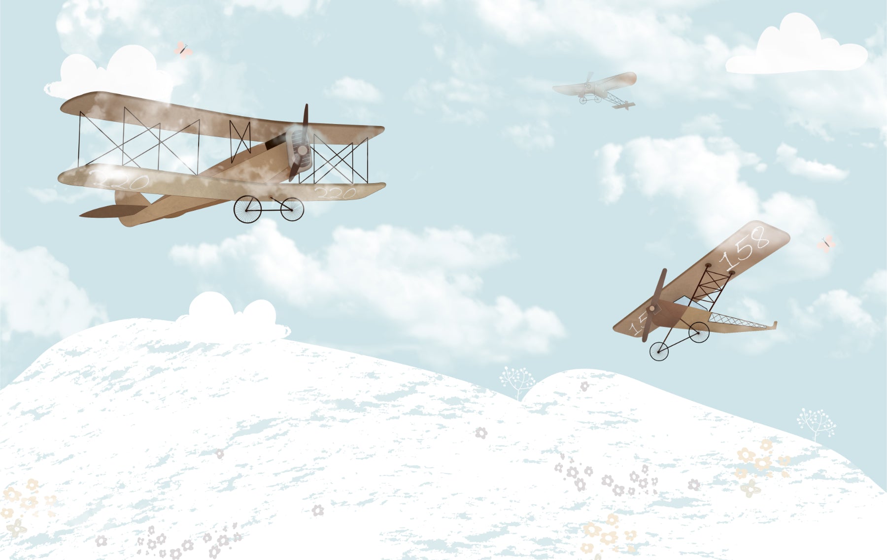 Sky Adventures Kids Room Wallpaper Murals