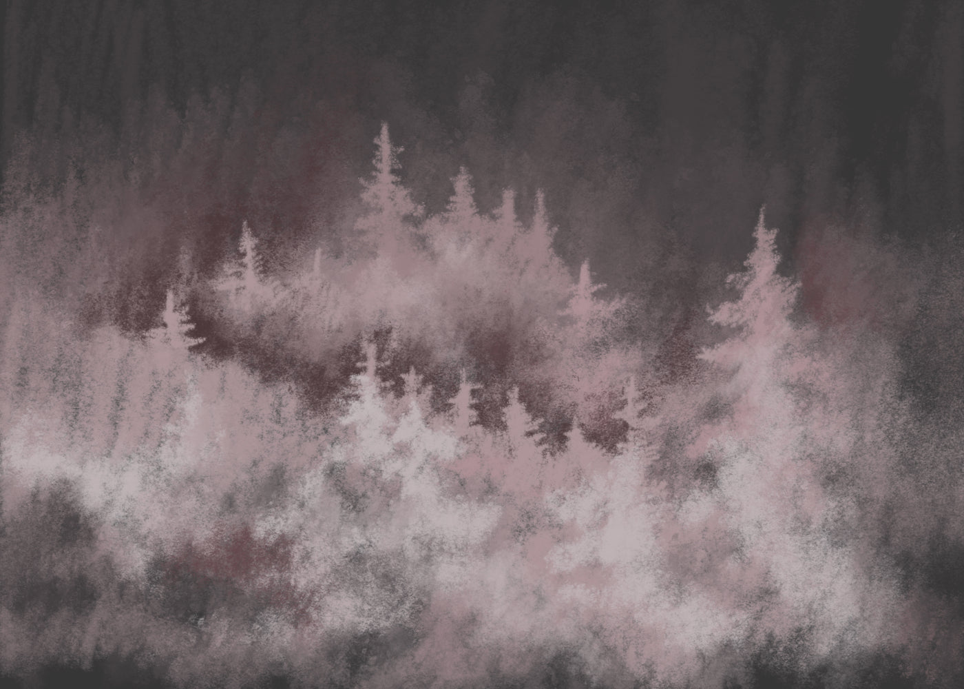 Rose Tinted Woodland Wall Murals